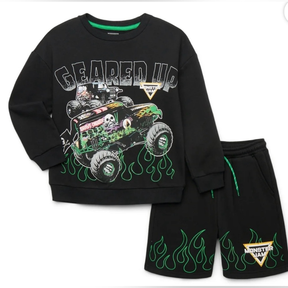 Monster Jam Boys Licensed Fleece Short Set